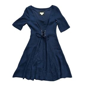 Maeve Anthropologie Navy Blue Juliet Corset Dress